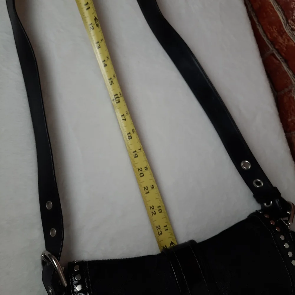 Coach Black Signature Studded Shoulder Bag